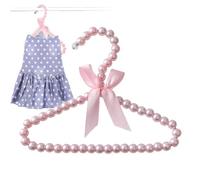 Dog Hangers | Mini Pearl Dog Cat Clothing Hangers,Elegant Beads Bow Coat Storage Rack for Traction Rope Collar Handicrafts Dressing Table Nursery Toys