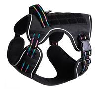 Dog harness, adjustable dog canicross harness with handle and clip before anti -traction for output training (M)
