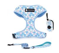 Dog Harness and Leash, Poop Bag Holder 3 Sets, Easy Walk No Pull Adjustable Puppy Cat Vest Harness with Soft Mesh Padded, Pet Supplies for Extra-Small/Small Medium Dogs Kitten
