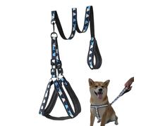 Dog Harness and Leash, Reflective Puppy Traction Lead, Breathable Non-Slip Adjustable Strap, Secure Buckle Padded Lining for Outdoor Training Dogs Large Breed Walking Control