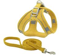 Dog Harness and Leash Set Dog Chest Strap Pet Vest Harness with Handle Adjustable Reflective Dog Harness for Small Dog Medium Dog Cat Yellow 3XS