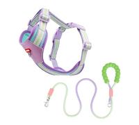 Dog Harness And Leash Set - Lightweight Air-permeable Color Block Pet Vest For Small To Medium Dogs Outdoor Walking(Purple,XS)