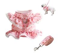 Dog Harness and Leash Set Puppy Strap Harness Small Dog Chest Strap for Small Medium Dogs S Pink