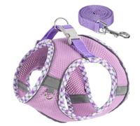 Dog Harness and Leash Set,Step-in Air Dog Vest, Reflective, No Pull Collarsfor Small, Medium Dogs, Cats - Secure with Hook & Loop Fastener, Buckle, Double D-Ring
