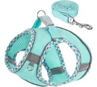 Dog Harness and Leash Set,Step-in Air Dog Vest, Reflective, No Pull Collarsfor Small, Medium Dogs, Cats - Secure with Hook & Loop Fastener, Buckle, Double D-Ring