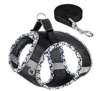 Dog Harness and Leash Set,Step-in Air Dog Vest, Reflective, No Pull Collarsfor Small, Medium Dogs, Cats - Secure with Hook & Loop Fastener, Buckle, Double D-Ring