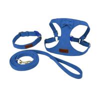 Dog Harness and Leash Set with Multifunction Leash and Collar, Soft No Choke Escape Proof for Small Dogs and Cats(Blue,XS)