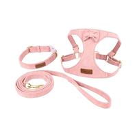 Dog Harness and Leash Set with Multifunction Leash and Collar, Soft No Choke Escape Proof for Small Dogs and Cats(Pink,S)