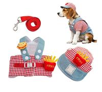 Dog Harness, Animal Accessories with Hat | Dog Harness Set with Rope for Small Medium and Large Puppies Daily Walks and Outdoor Activities