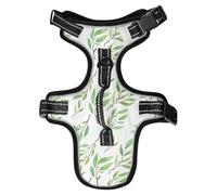 Dog Harness Botanical Branches Green Leaves No Pull Reflective Adjustable Dog Vest with 2 Leash Clips and Easy Control Handle for Small Medium Dogs Cats S