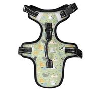 Dog Harness Cat Wild Flowers Seamless No Pull Reflective Adjustable Dog Vest with 2 Leash Clips and Easy Control Handle for Small Medium Dogs Cats M