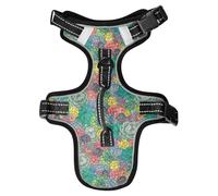 Dog Harness Colored Succulents Cacti No Pull Reflective Adjustable Dog Vest with 2 Leash Clips and Easy Control Handle for Small Medium Dogs Cats S