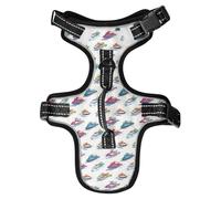 Dog Harness Colorful Jet Skis No Pull Reflective Adjustable Dog Vest with 2 Leash Clips and Easy Control Handle for Small Medium Dogs Cats M