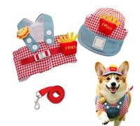 Dog Harness, Comfortable Animal Accessory Kit with Hat, Dog Vest Harness and Traction Lead, For Small Medium and Large Puppies Daily Walks and Acts