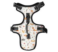 Dog Harness Cute Animals Mushrooms Berries No Pull Reflective Adjustable Dog Vest with 2 Leash Clips and Easy Control Handle for Small Medium Dogs Cats S
