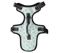 Dog Harness Cute Frogs Flower No Pull Reflective Adjustable Dog Vest with 2 Leash Clips and Easy Control Handle for Small Medium Dogs Cats M