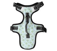 Dog Harness Cute Frogs Flower No Pull Reflective Adjustable Dog Vest with 2 Leash Clips and Easy Control Handle for Small Medium Dogs Cats S