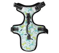 Dog Harness Cute Green Dachshund Dots No Pull Reflective Adjustable Dog Vest with 2 Leash Clips and Easy Control Handle for Small Medium Dogs Cats S