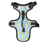 Dog Harness Cute Little Rubber Ducks No Pull Reflective Adjustable Dog Vest with 2 Leash Clips and Easy Control Handle for Small Medium Dogs Cats S