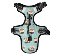Dog Harness Cute Sred Panda Bamboos No Pull Reflective Adjustable Dog Vest with 2 Leash Clips and Easy Control Handle for Small Medium Dogs Cats M