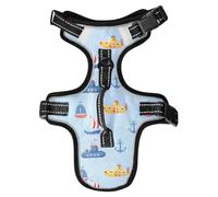 Dog Harness Cute Submarine No Pull Reflective Adjustable Dog Vest with 2 Leash Clips and Easy Control Handle for Small Medium Dogs Cats M