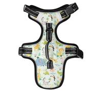 Dog Harness Cute Wild African Animal No Pull Reflective Adjustable Dog Vest with 2 Leash Clips and Easy Control Handle for Small Medium Dogs Cats S
