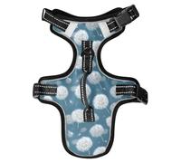 Dog Harness Dandelion Green Background Pattern No Pull Reflective Adjustable Dog Vest with 2 Leash Clips and Easy Control Handle for Small Medium Dogs Cats M