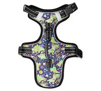Dog Harness Dinosaurs Astronauts Rockets Planets No Pull Reflective Adjustable Dog Vest with 2 Leash Clips and Easy Control Handle for Small Medium Dogs Cats M