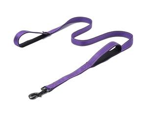 Dog Harness Double Handled Dog Fur Reflective Pad, Dog Fur Heavy Lead Rope, Outdoor Training Running Pet Fur Dog Harness Medium (Color : PURPLE-2.5CM 150CM)