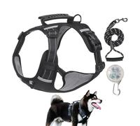 Dog Harness - Escape Proof Harness with Reflective Strips - Rope for Small Dogs | for Mountain Biking, Hiking, Training, Camping, Travel,