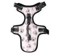 Dog Harness Fadou Love Pattern No Pull Reflective Adjustable Dog Vest with 2 Leash Clips and Easy Control Handle for Small Medium Dogs Cats S