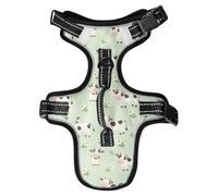Dog Harness Farm Cows Wild Flowers No Pull Reflective Adjustable Dog Vest with 2 Leash Clips and Easy Control Handle for Small Medium Dogs Cats S