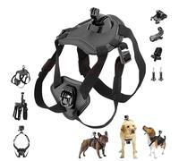 Dog Harness for Gopro, Adjustable Dog Harness for Gopro 13 12 11 10 9 8 7 Insta360 X5 X4 X3 Go3s DJI Osmo Action 5pro 4 3 2 1,Small Medium and Large Dogs, with 5 Adapters