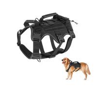 Dog Harness for Large Dogs Anti Pull Black Waterproof Nylon Vest with Handle Metal Clasps Reflective Strips Reflective No-Choke with Easy Control Handle for Training or Walking M