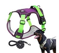Dog Harness for Large Dogs - Breathable Reflective Dog Harness Adjustable Dog Harness,Flexible Dog Pulling Harness Dog Harness Collar Set for Walking Jogging Hiking