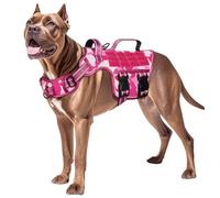 Dog Harness for Large Dogs, Tactical No Pull Harness with Molle System, Easy On and Off Service Vest, Breathable Padded, Adjustable Reflective Pet Vest for