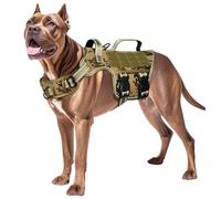 Dog Harness for Large Dogs, Tactical No Pull Harness with Molle System, Easy On and Off Service Vest, Breathable Padded, Adjustable Reflective Pet Vest for