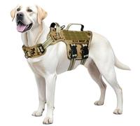 Dog Harness for Large Dogs, Tactical No Pull Harness with Molle System, Easy On and Off Service Vest, Breathable Padded, Adjustable Reflective Pet Vest for