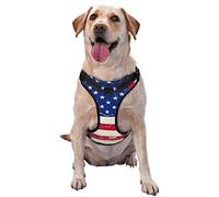 Dog Harness for Large Medium Dogs No-Pull Service Dog Vest Adjustable Dog Vest Harness for Training Hunting Walking (Vintage Retro American Flag)