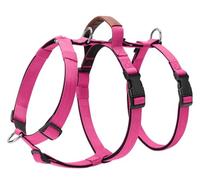 Dog harness for medium and large dogs, anti-breakaway 3D ring traction, imitation nylon webbing, neoprene material lining(Pink,L)