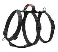 Dog harness for medium and large dogs, anti-breakaway 3D ring traction, imitation nylon webbing, neoprene material lining(Black,S)