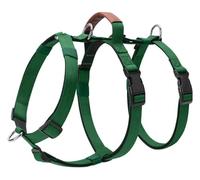 Dog harness for medium and large dogs, anti-breakaway 3D ring traction, imitation nylon webbing, neoprene material lining(Green,M)