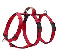 Dog harness for medium and large dogs, anti-breakaway 3D ring traction, imitation nylon webbing, neoprene material lining(Red,M)