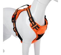 Dog Harness for Small Dogs No Pull Pet Harness with Reflective Strips Easy Control Handle and Adjustable 2 Metal Rings 2 Buckles No Choke Soft Padded Pet Vest for Training Walking(Orange,S)