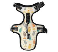 Dog Harness Funny Llamas Alpacas Colorful No Pull Reflective Adjustable Dog Vest with 2 Leash Clips and Easy Control Handle for Small Medium Dogs Cats S