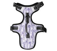 Dog Harness Hand Draw Wisteria No Pull Reflective Adjustable Dog Vest with 2 Leash Clips and Easy Control Handle for Small Medium Dogs Cats M