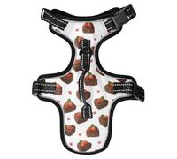 Dog Harness Heart Chocolate Cakes No Pull Reflective Adjustable Dog Vest with 2 Leash Clips and Easy Control Handle for Small Medium Dogs Cats M