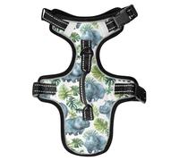 Dog Harness Hippos Tropical Leaf No Pull Reflective Adjustable Dog Vest with 2 Leash Clips and Easy Control Handle for Small Medium Dogs Cats S