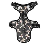 Dog Harness Karate Black Background No Pull Reflective Adjustable Dog Vest with 2 Leash Clips and Easy Control Handle for Small Medium Dogs Cats M