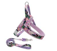 Dog Harness Lead Set,Adjustable Step-in Pet Escape Proof Harness with Close Control Handle,Dog Vest Harness for Walking, Hiking & Lifting Dogs into Car or Up Stairs_M(Purple)